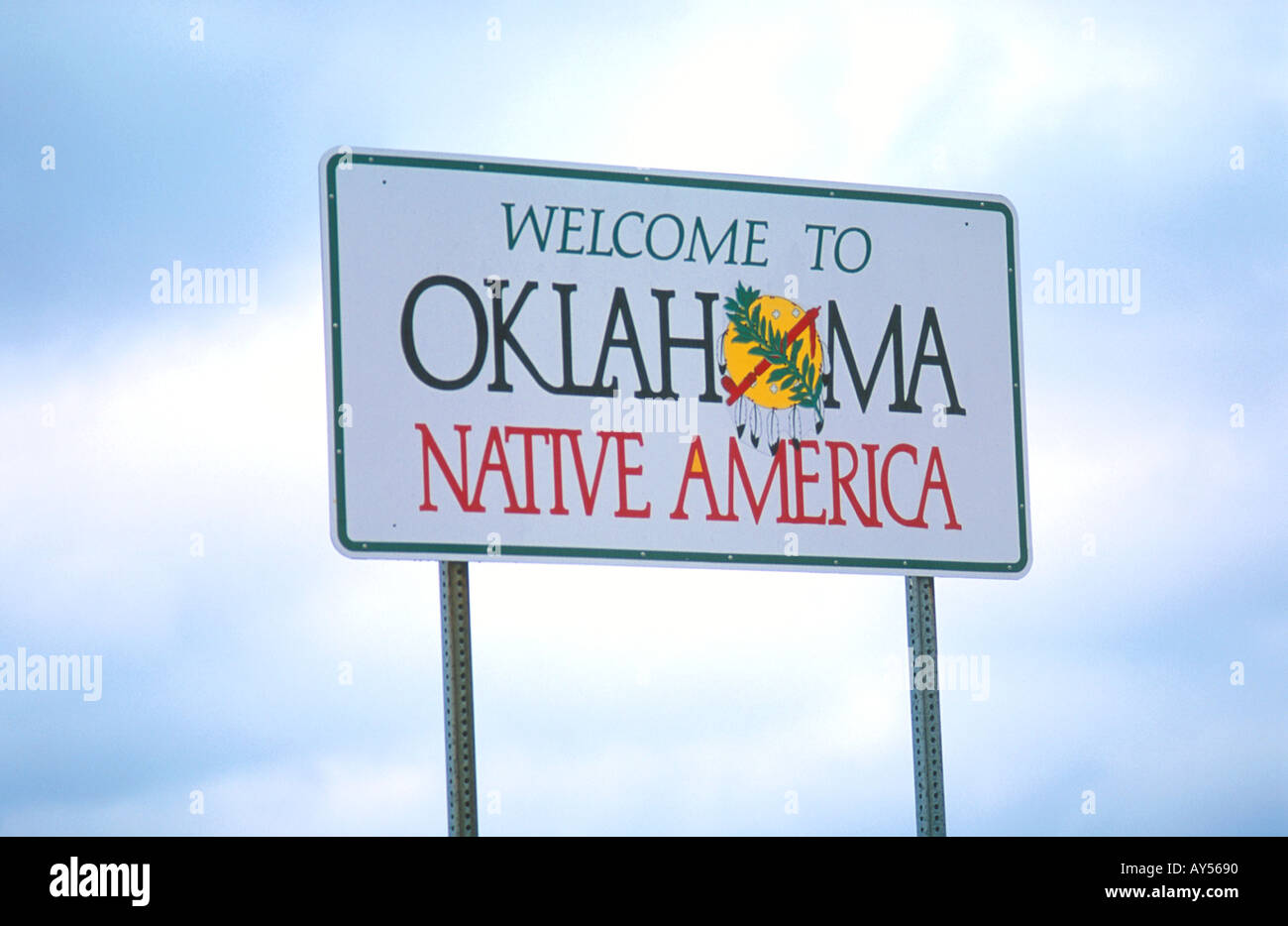 Herzlich Willkommen in Oklahoma Zeichen Stockfoto