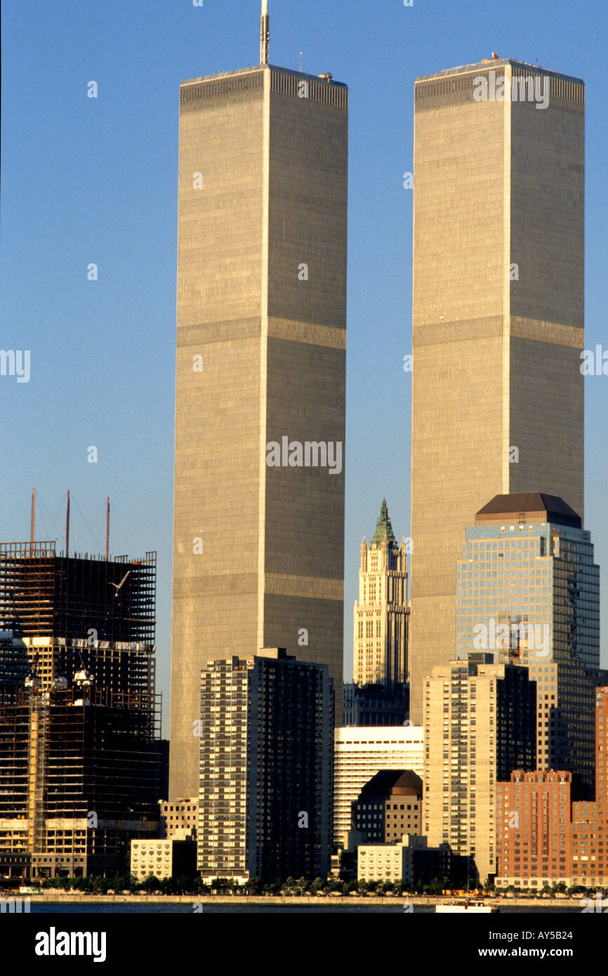 Die berühmten Zwillingstürme von New York Stockfoto