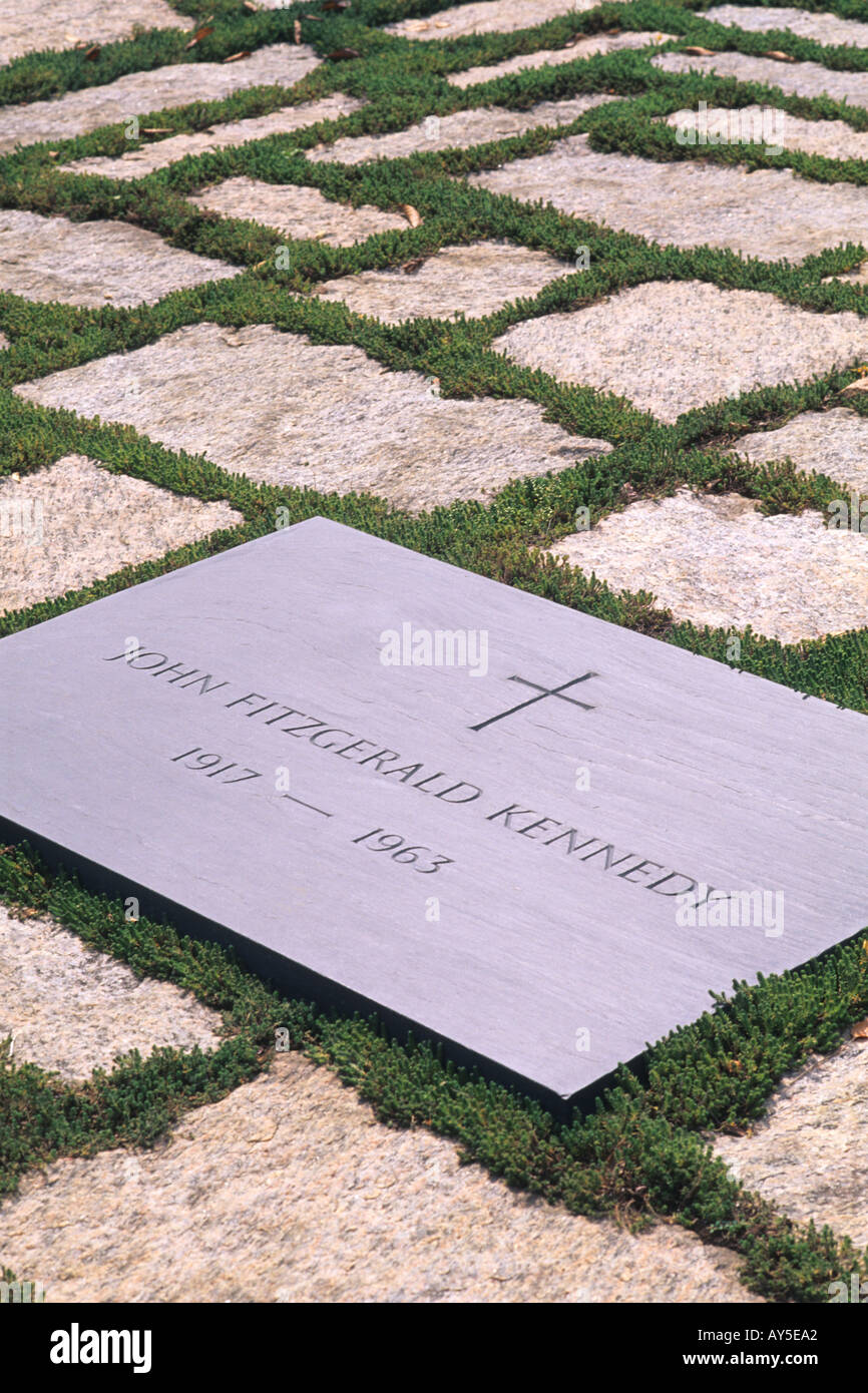 John Fitzgerald Kennedy Grab am Friedhof von Arlington, Washington DC Stockfoto