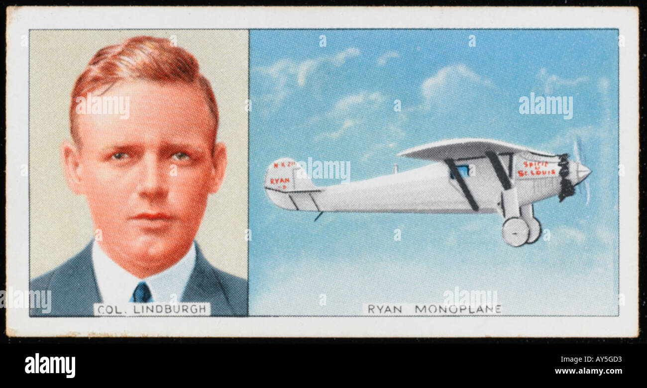 Lindbergh Zigarette Karte Stockfoto