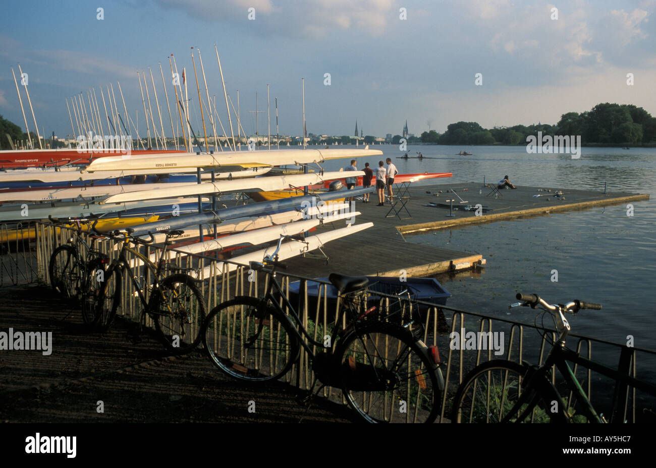 Wassersport Onlake Außenalster in Hamburg, Deutschland Stockfoto