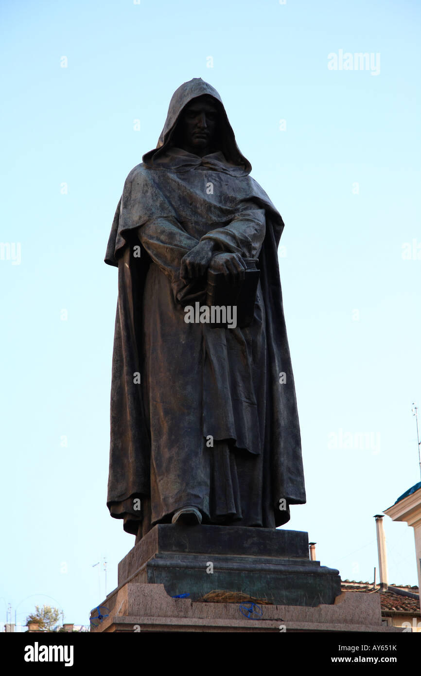 Statue von Giordano Bruno in Campo dei Fiori (Rom) Stockfoto