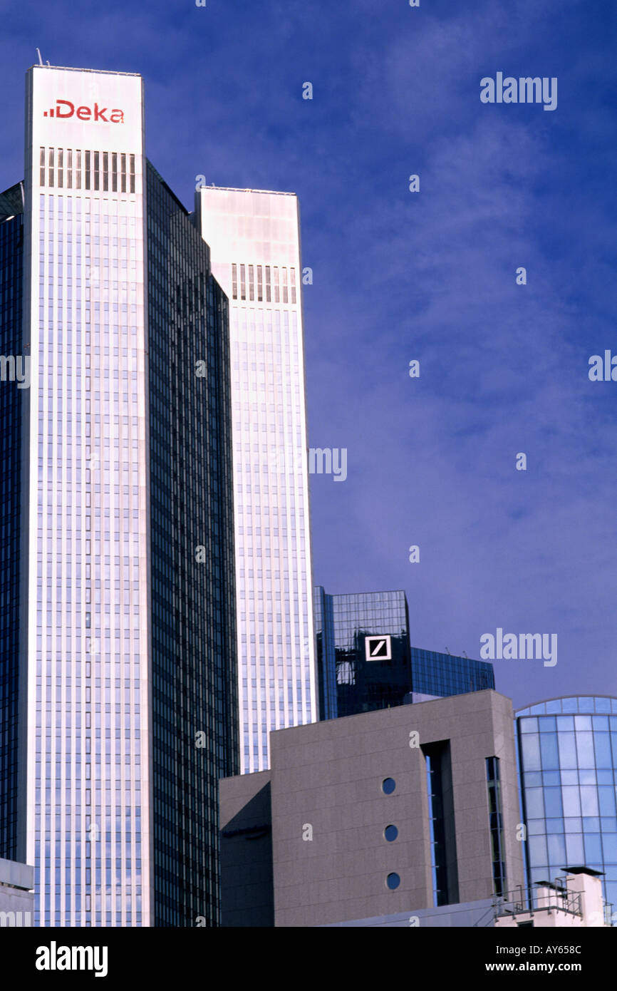 Himmel Scapers im Business Center in modernen Frankfurt Deutschland Stockfoto