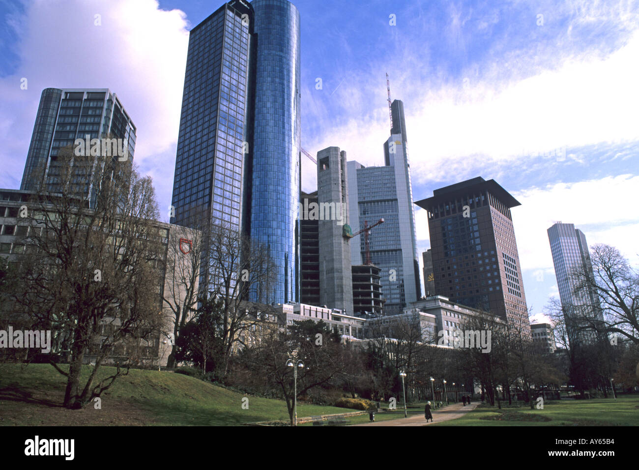 Himmel Scapers im Business Center in modernen Frankfurt Deutschland Stockfoto