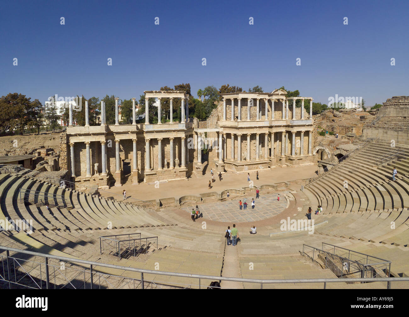 Spanien Extremadura, Mérida, das römische Amphitheater Stockfoto