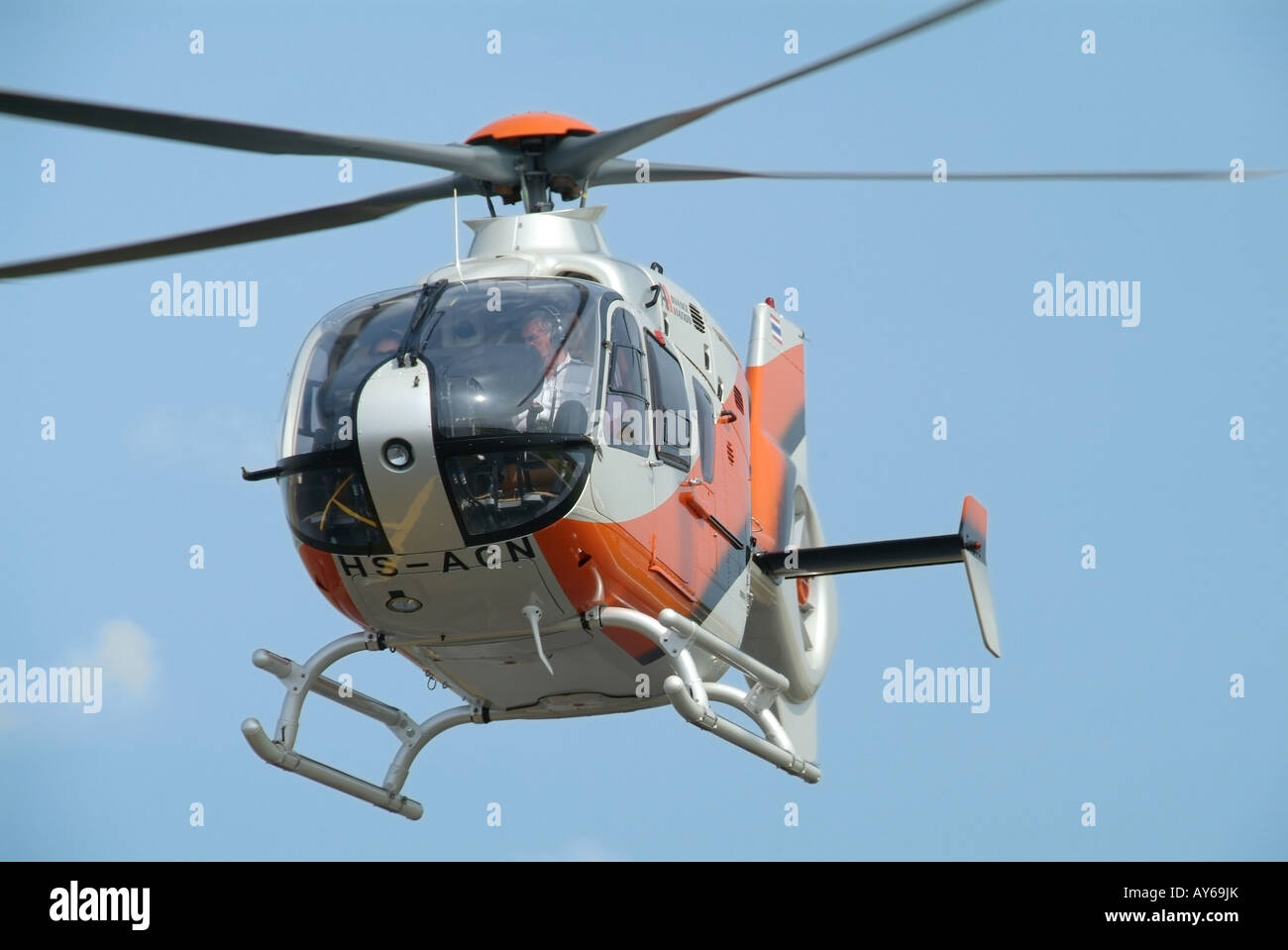 Vorderansicht des Eurocopter EC 135 Stockfoto