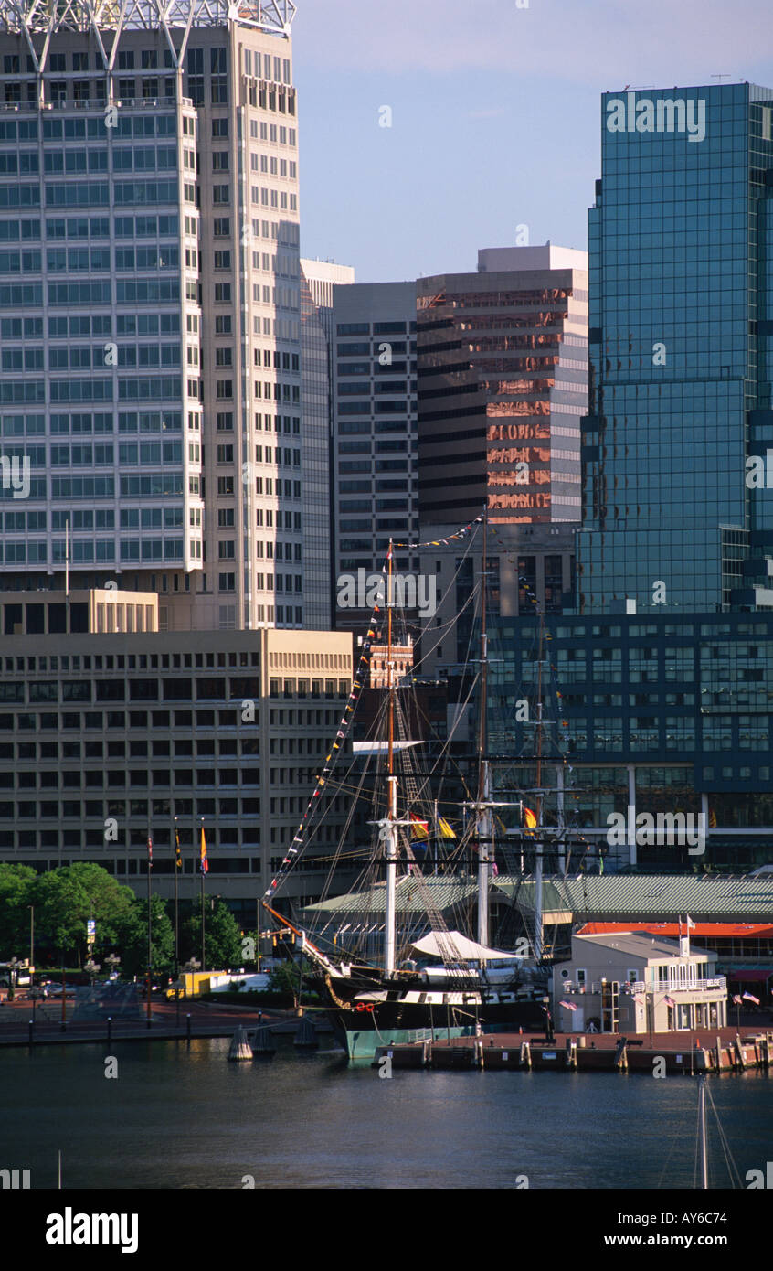 USS Constellation in Baltimore Inner Harbor USA Stockfoto