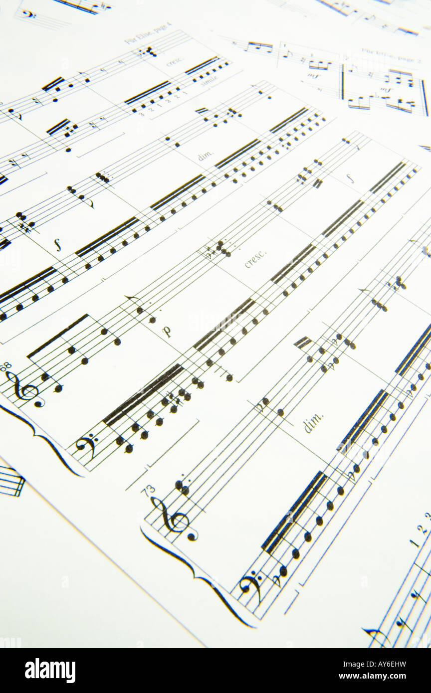 Sheet Music Stockfoto