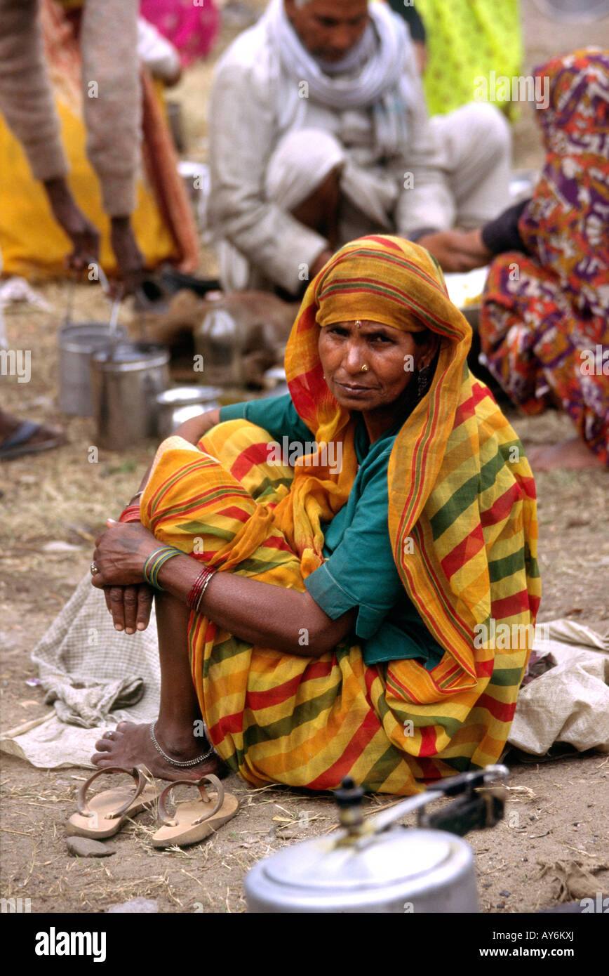 Indien West Bengal Kalkutta Ganga Sagar Mela Pilger aus Uttar Pradesh Stockfoto