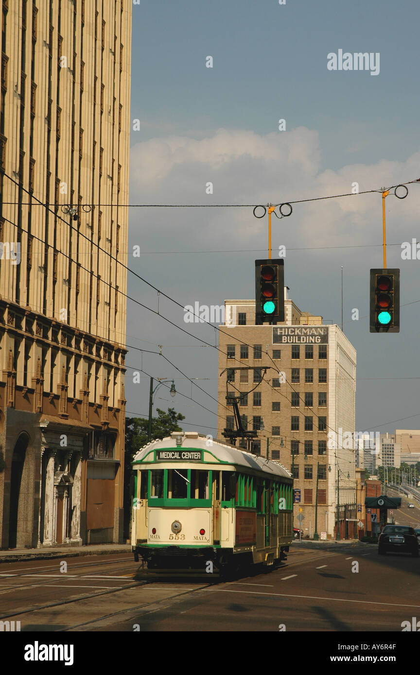 Memphis Tennessee street Auto und Stadt Gebäude Stockfoto