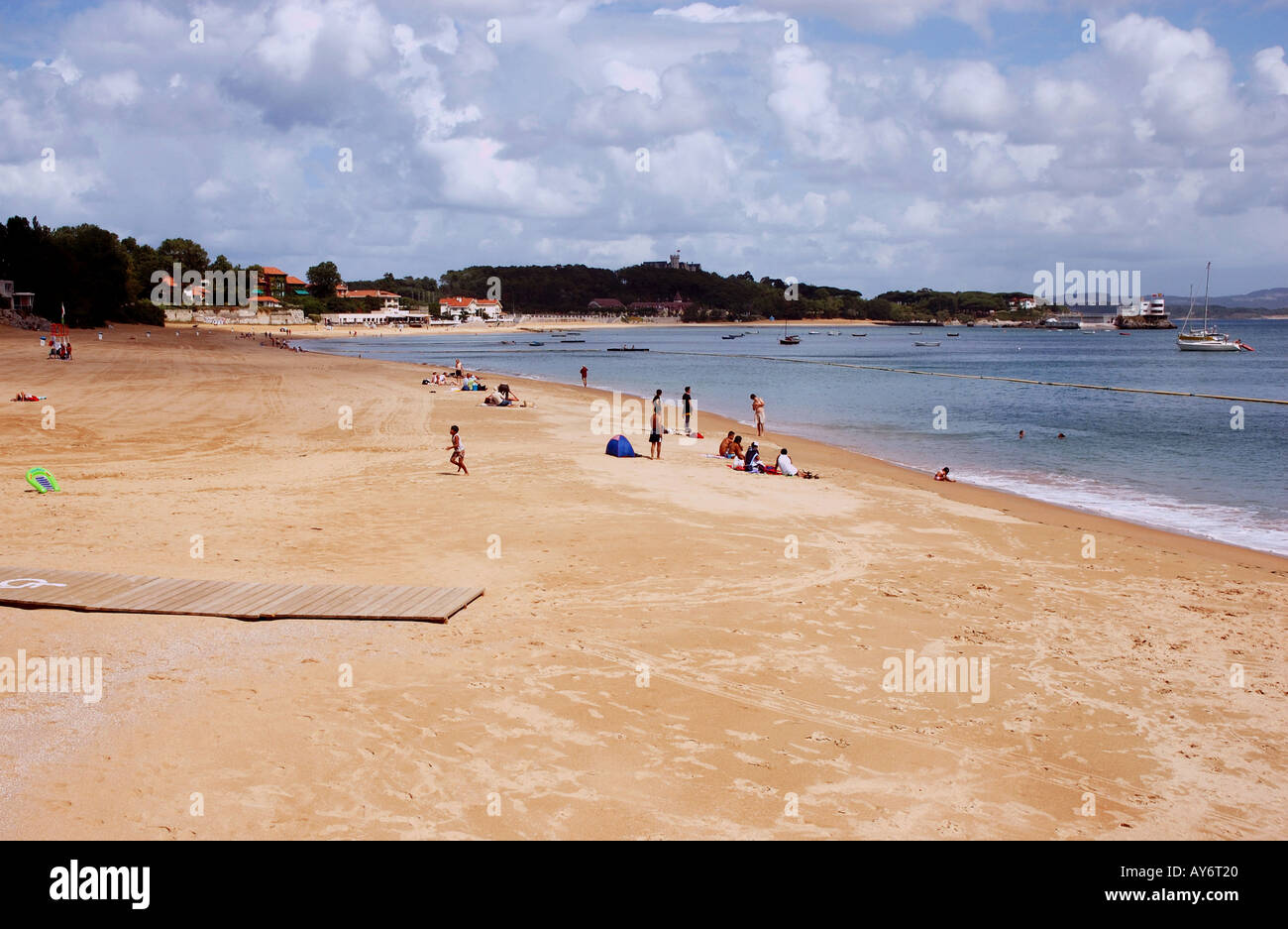 Panoramische Ansicht von Santander Strand Kantabrien Biskaya Golfo de Vizcaya Spanien España Iberia Europa Stockfoto