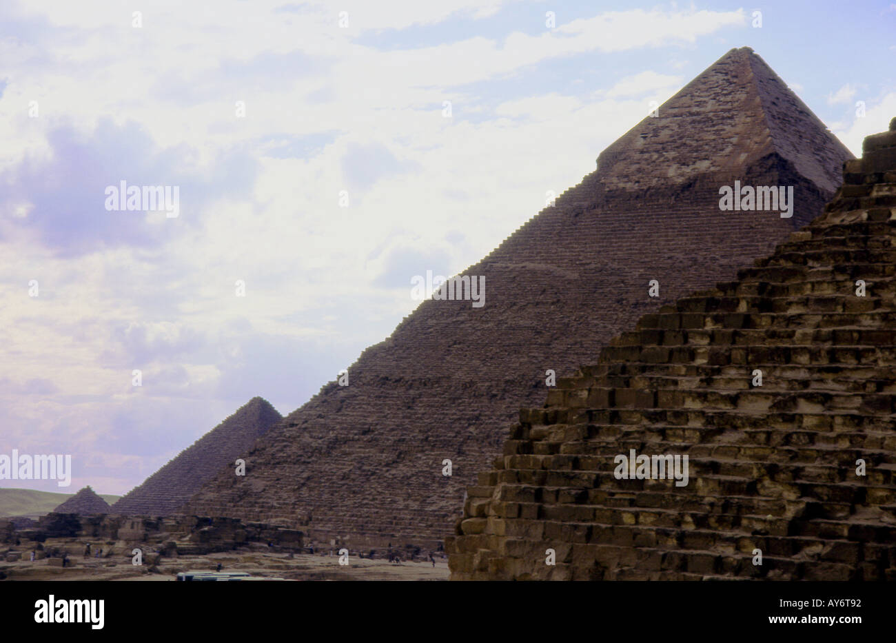 Ägyptische königliche Leichenhalle & Sakralbauten Giza Pyramiden Nekropole Kairo Arabische Republik von Ägypten Nordafrika, Naher Osten Stockfoto