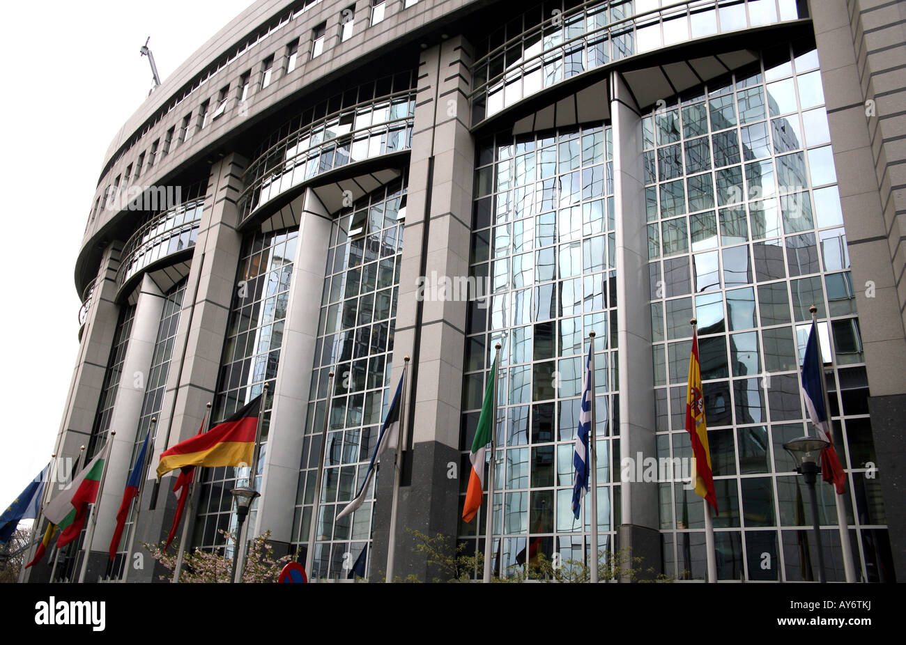 Teil der Gebäude des Europäischen Parlaments in Brüssel Stockfoto