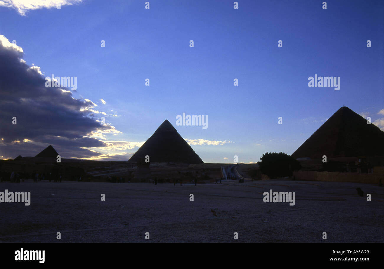 Ägyptische königliche Leichenhalle & Sakralbauten Giza Pyramiden Nekropole Kairo Arabische Republik von Ägypten Nordafrika, Naher Osten Stockfoto