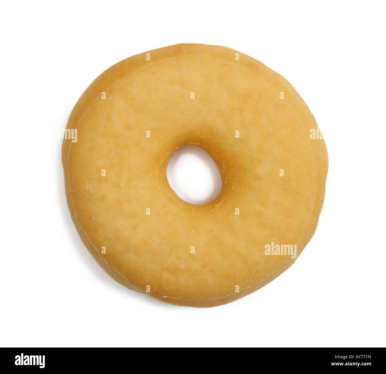 Saftige Runde Donut isoliert auf weißem Hintergrund Stockfoto