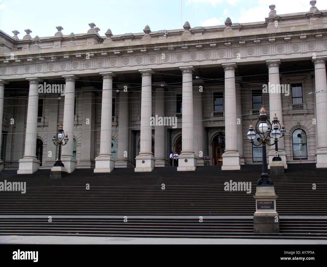 Parlament von Victoria Gebäude Spring Street Melbourne Australien Stockfoto