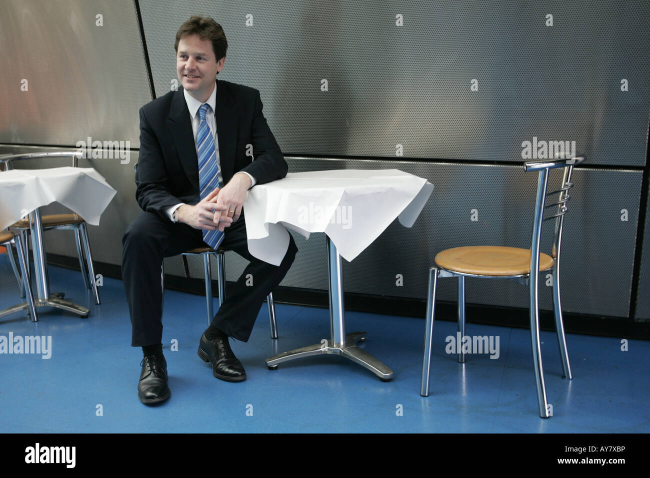 Liberaler Demokrat Führer Nick Clegg MP fotografiert in Sheffield Hallam University Student Union Stockfoto