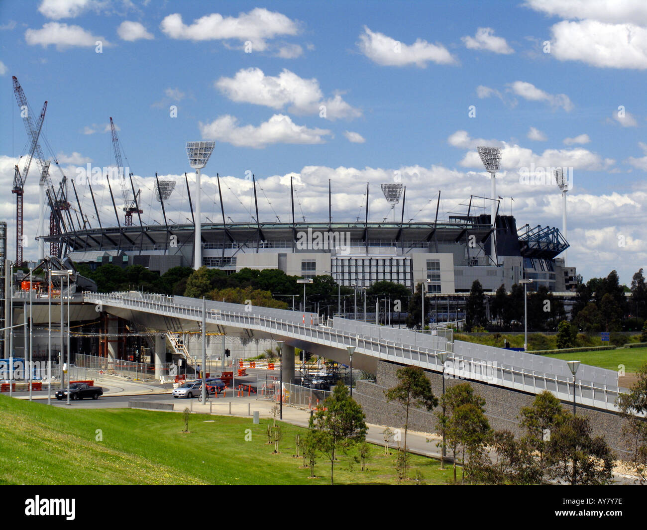 Bau in und um Melbourne Cricket Ground Victoria Australien Stockfoto