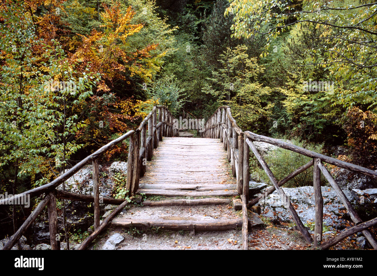 Steg auf Spuren von Litochoro, Olymp, Griechenland Stockfoto
