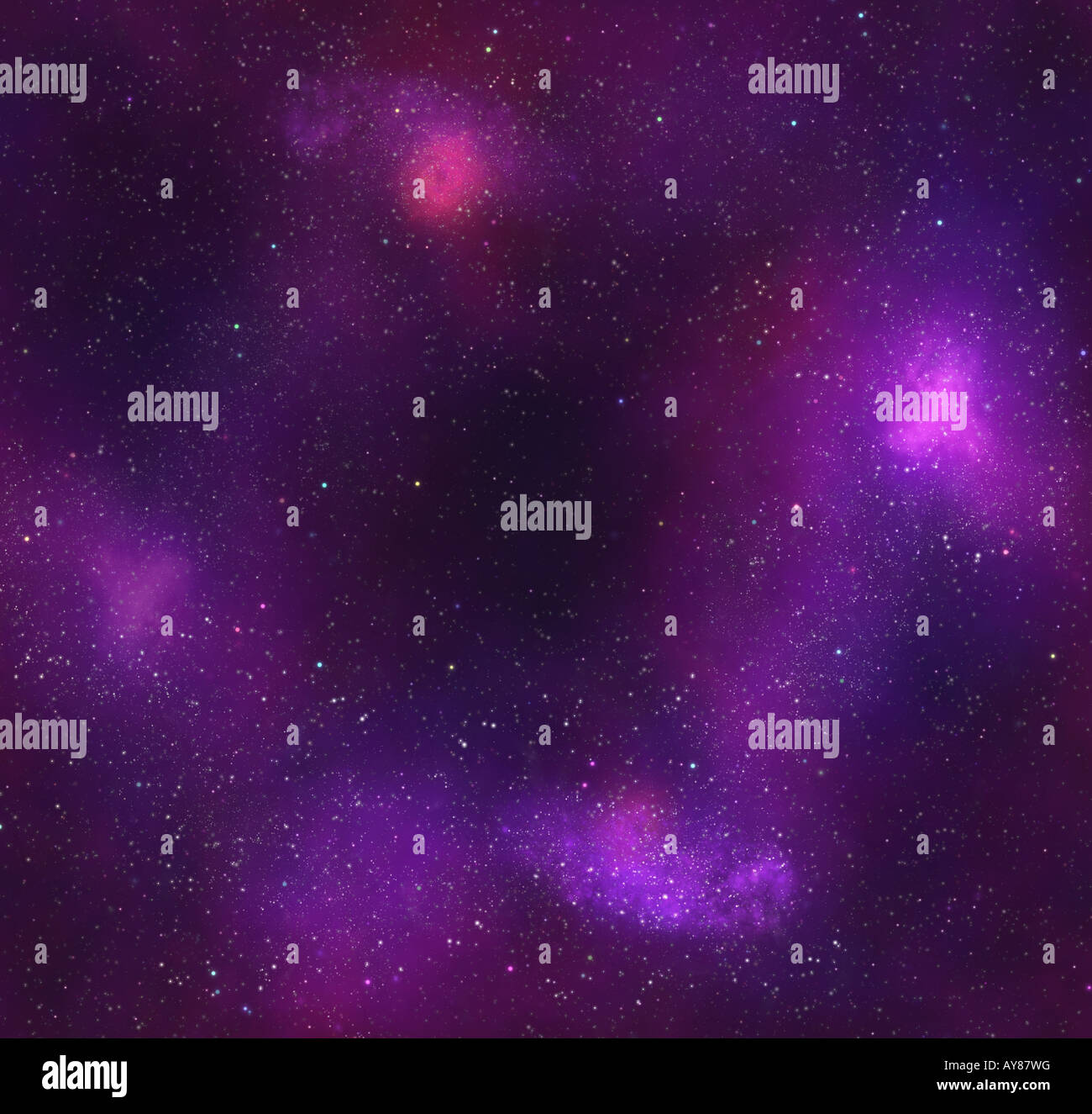Galaxien, Sterne und und Nebel im Deep Space Stockfoto