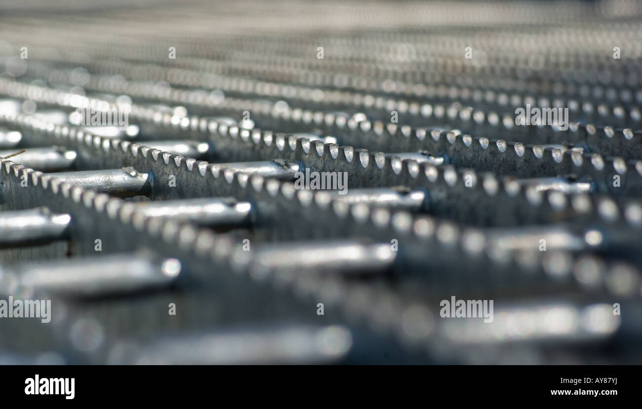 abstraktes Bild von Stahl Metall tread Gehweg Stockfoto