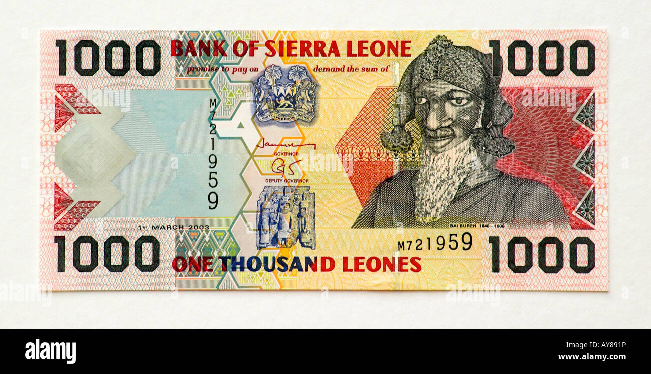Sierra Leone 1000 Leones Banknote Stockfoto