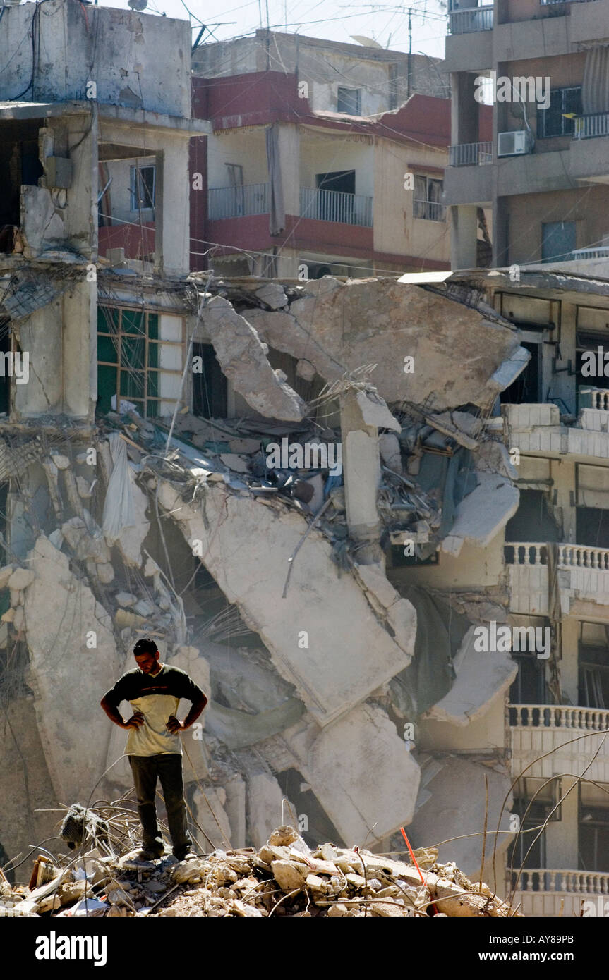 Mann im Krieg zone Beirut-Libanon-Nahost Stockfoto