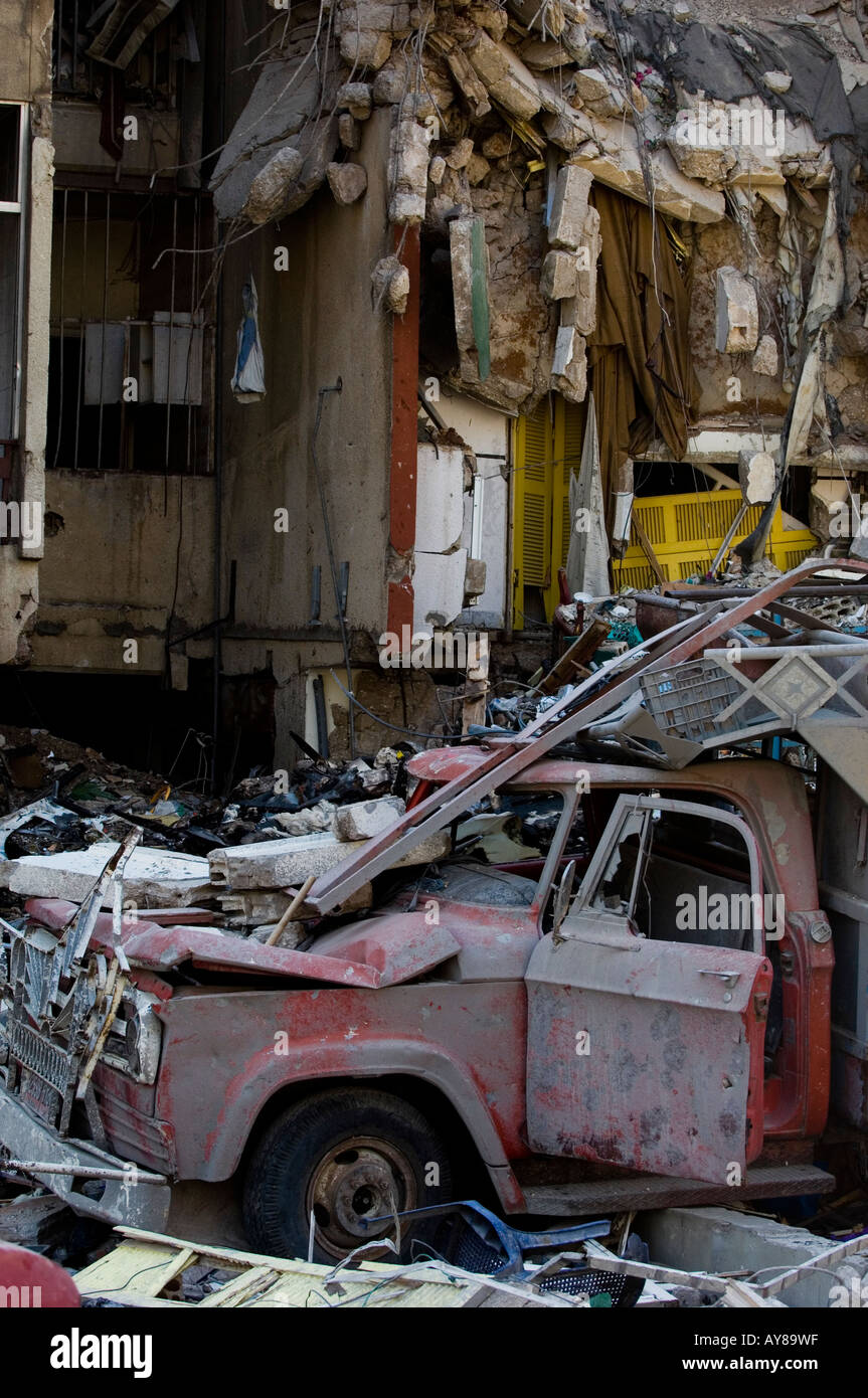 verwüsteten Gebiet der Hisbollah in Beirut Libanon Stockfoto