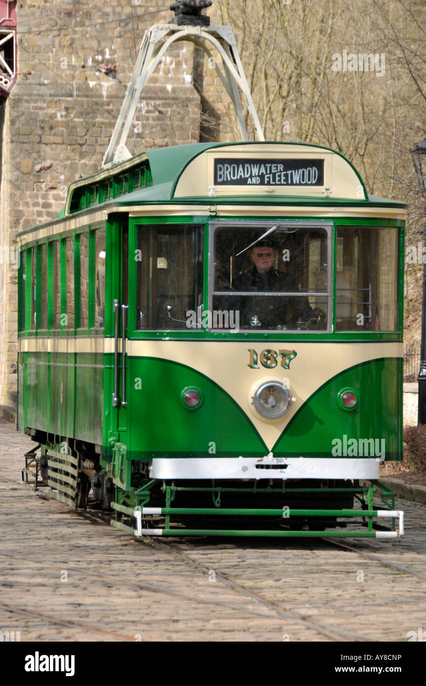 Straßenbahnmuseum Crich Peak District Nationalpark Derbyshire England UK Stockfoto