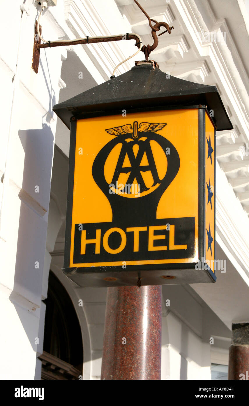 Alten Stil AA anmelden Hotels in England Stockfoto