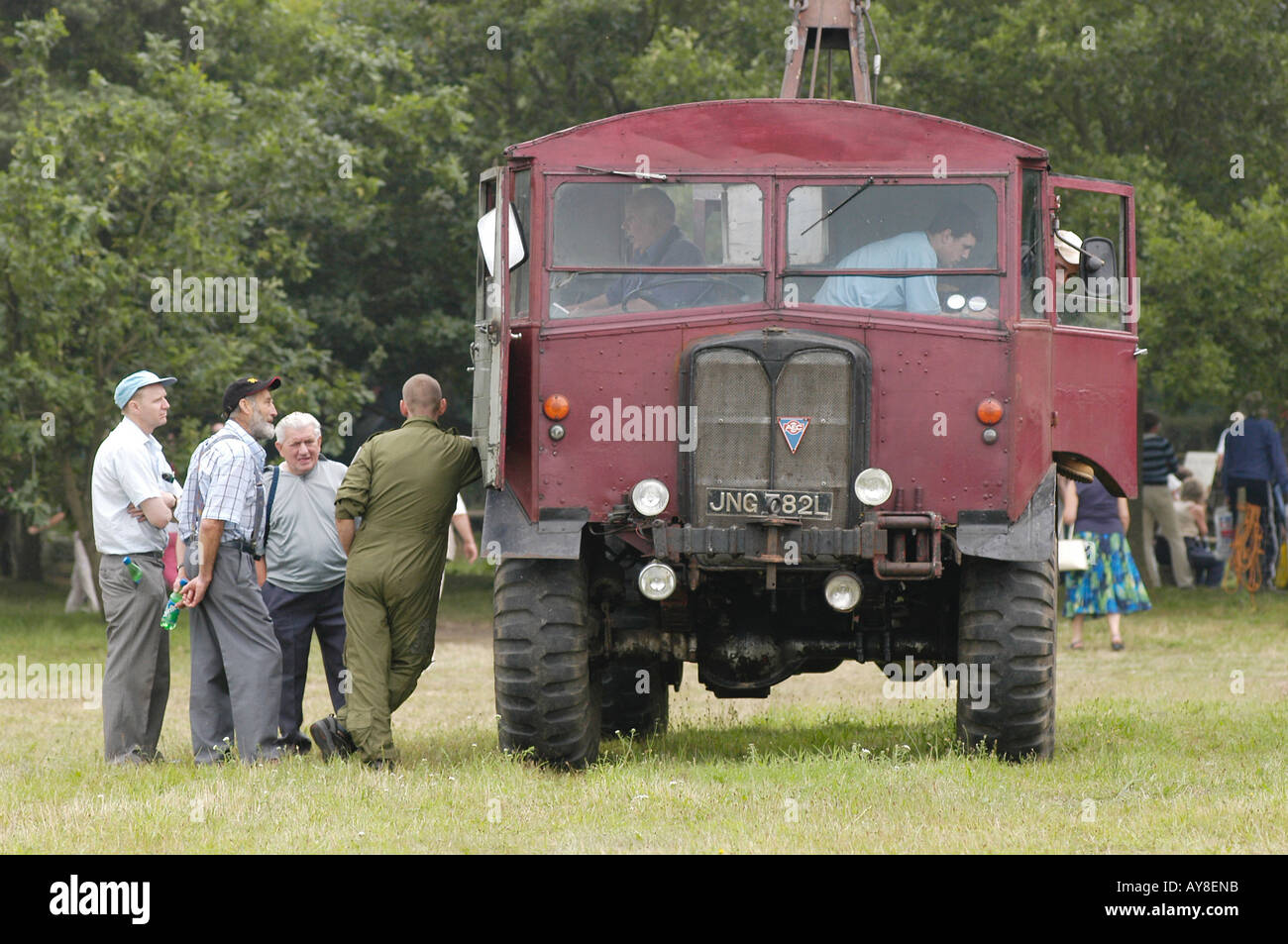 Oldtimer LKW im Tourbus Steam Rally Norfolk UK Stockfoto