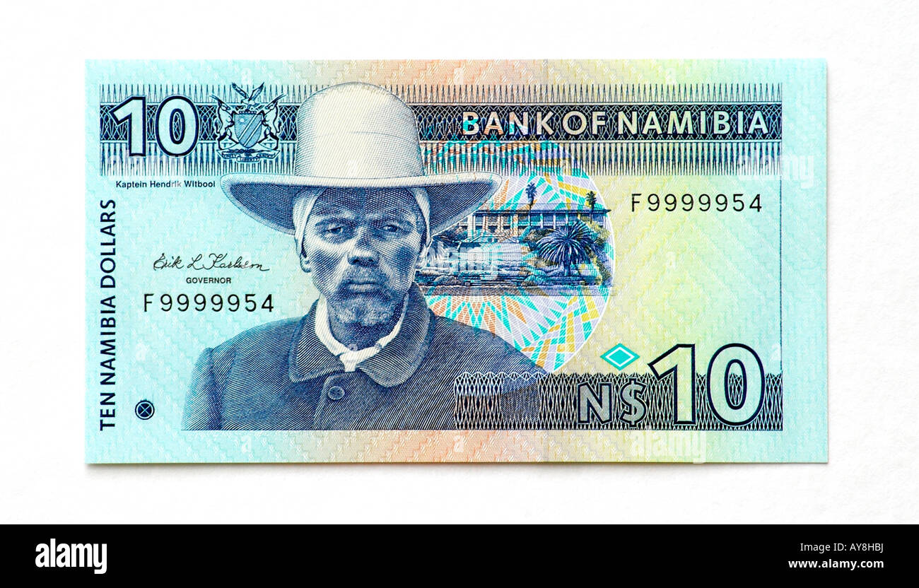 Namibia-10-Dollar-Banknote Stockfoto