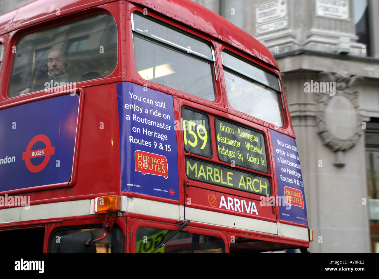 Londoner Routemaster Bus Dezember 2005 Stockfoto