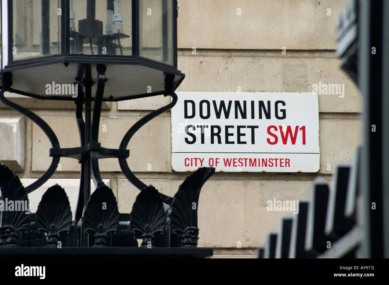 Downing Street Zeichen, Westminster, London Stockfoto
