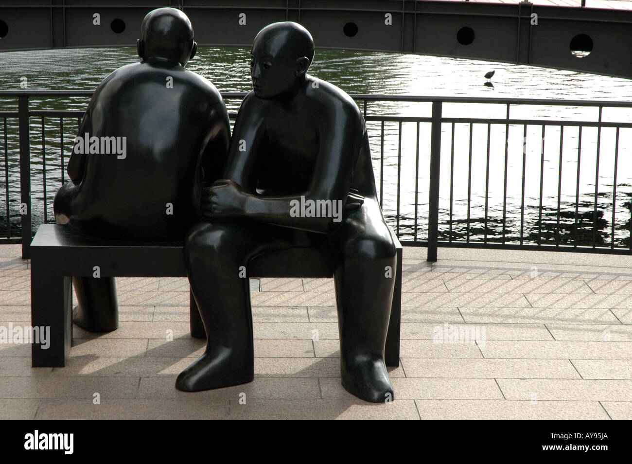 Statuen in den Docklands Canary Wharf in London Stockfoto