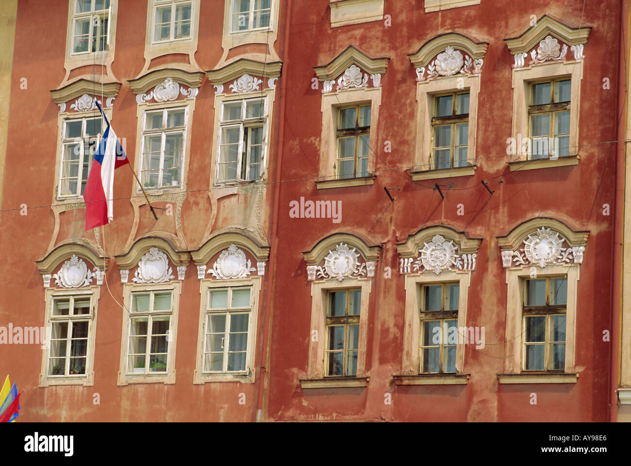 Fassade des Hauses Cheb West Böhmen Tschechien Europa Stockfoto
