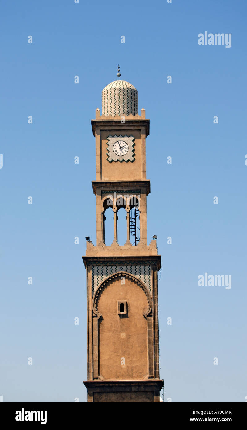 Der Uhrturm am Place des Nations-Unies im Zentrum Casablanca, Marokko Stockfoto