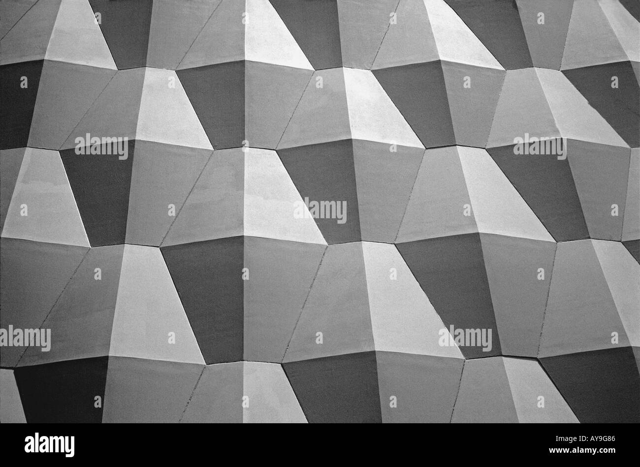 Nahaufnahme abstrakte Muster auf Architekturgebäude horizontale Santa Monica Convention center Stockfoto