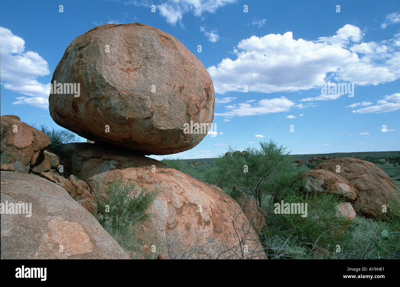 Devils Marbels Errosion Formte aus Granitfels Diese humoristische Northern Territory Stockfoto