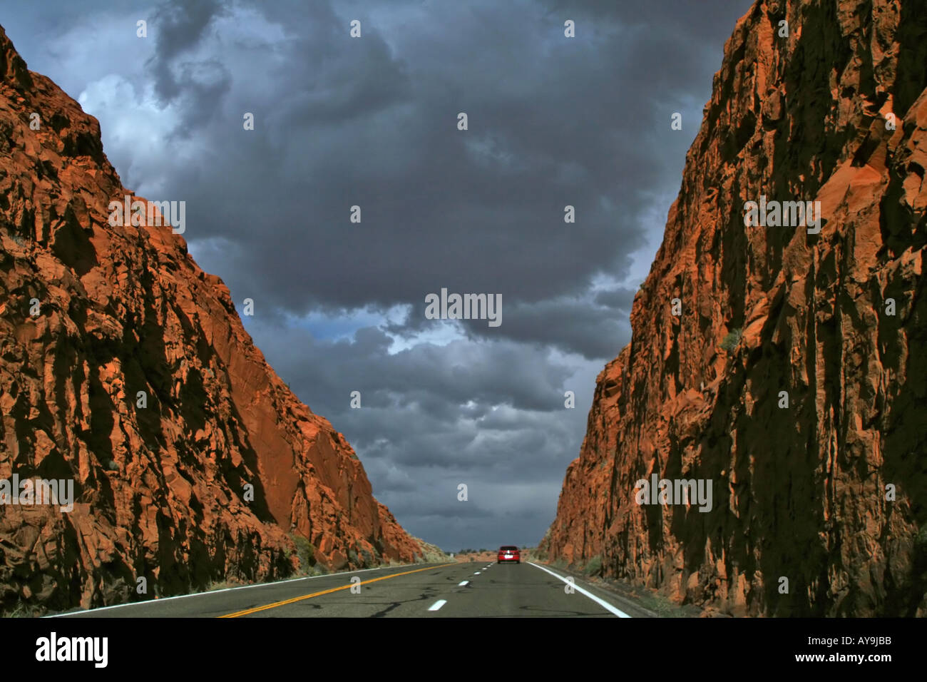 Stürmischen Nachmittag in einem Red Rock Canyon Stockfoto