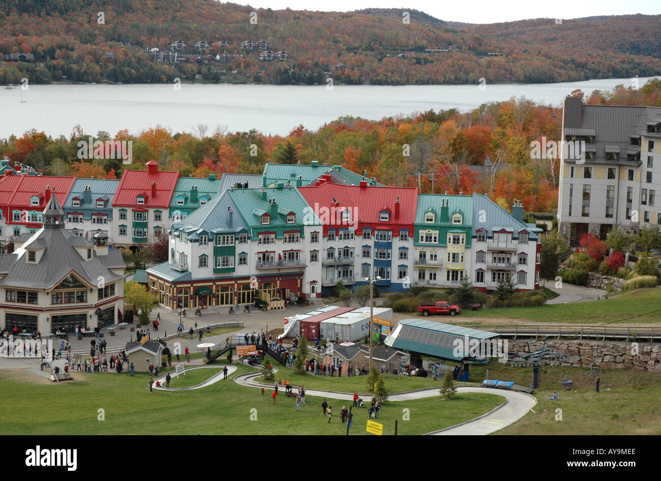 Mt Tremblant Holiday Village Centre, Kanada, Quebec Stockfoto