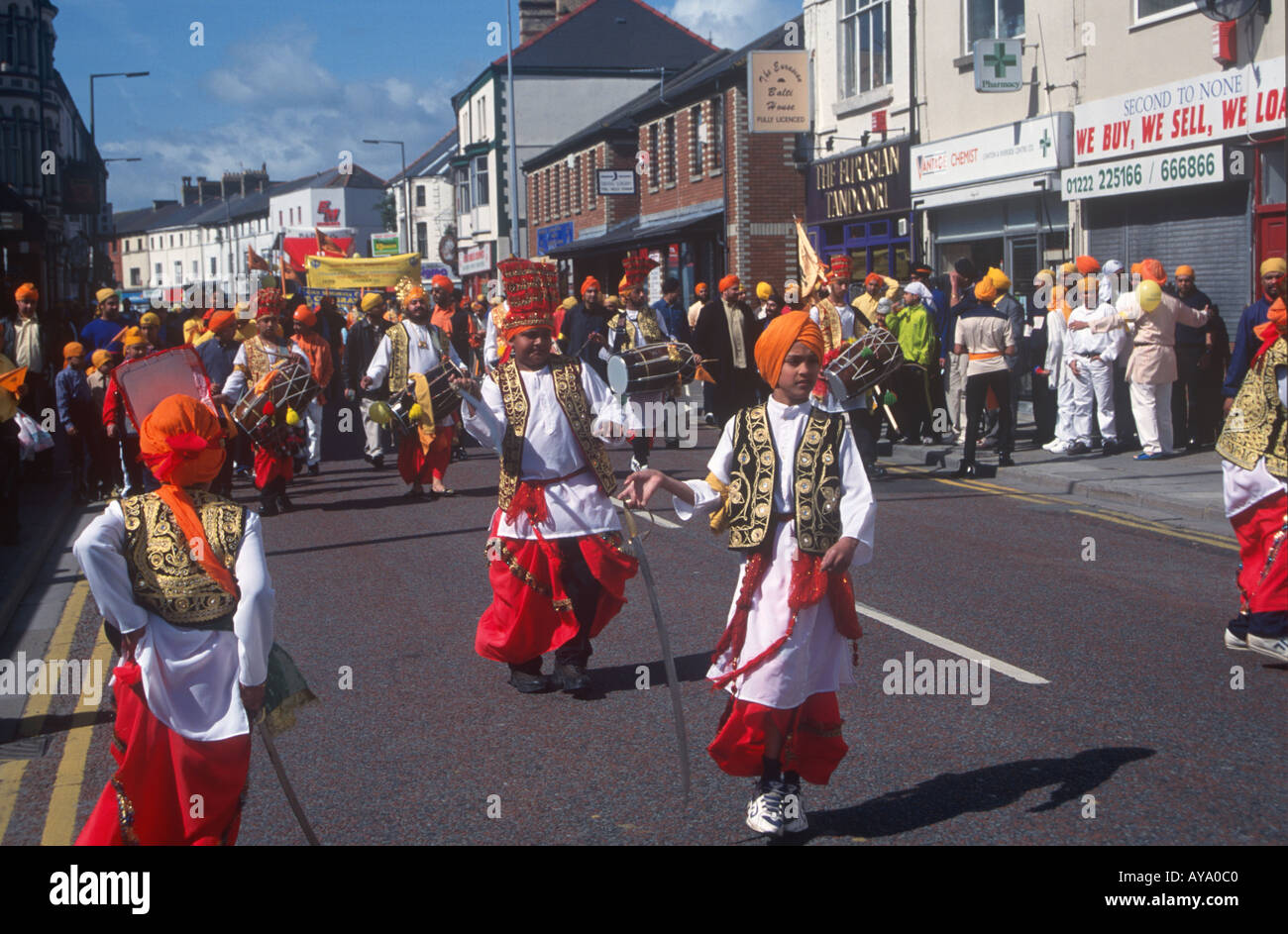 Sikh Festivals am Flussufer Cardiff 15290JK Stockfoto