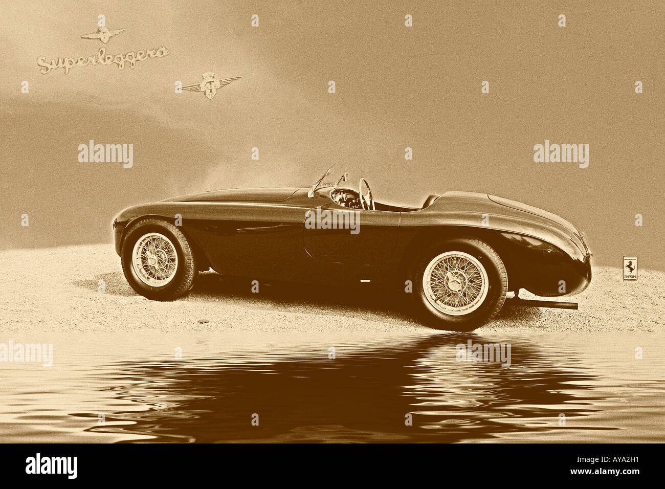 Ferrari 212 Touring Barchetta, gebaut 1953 Stockfoto