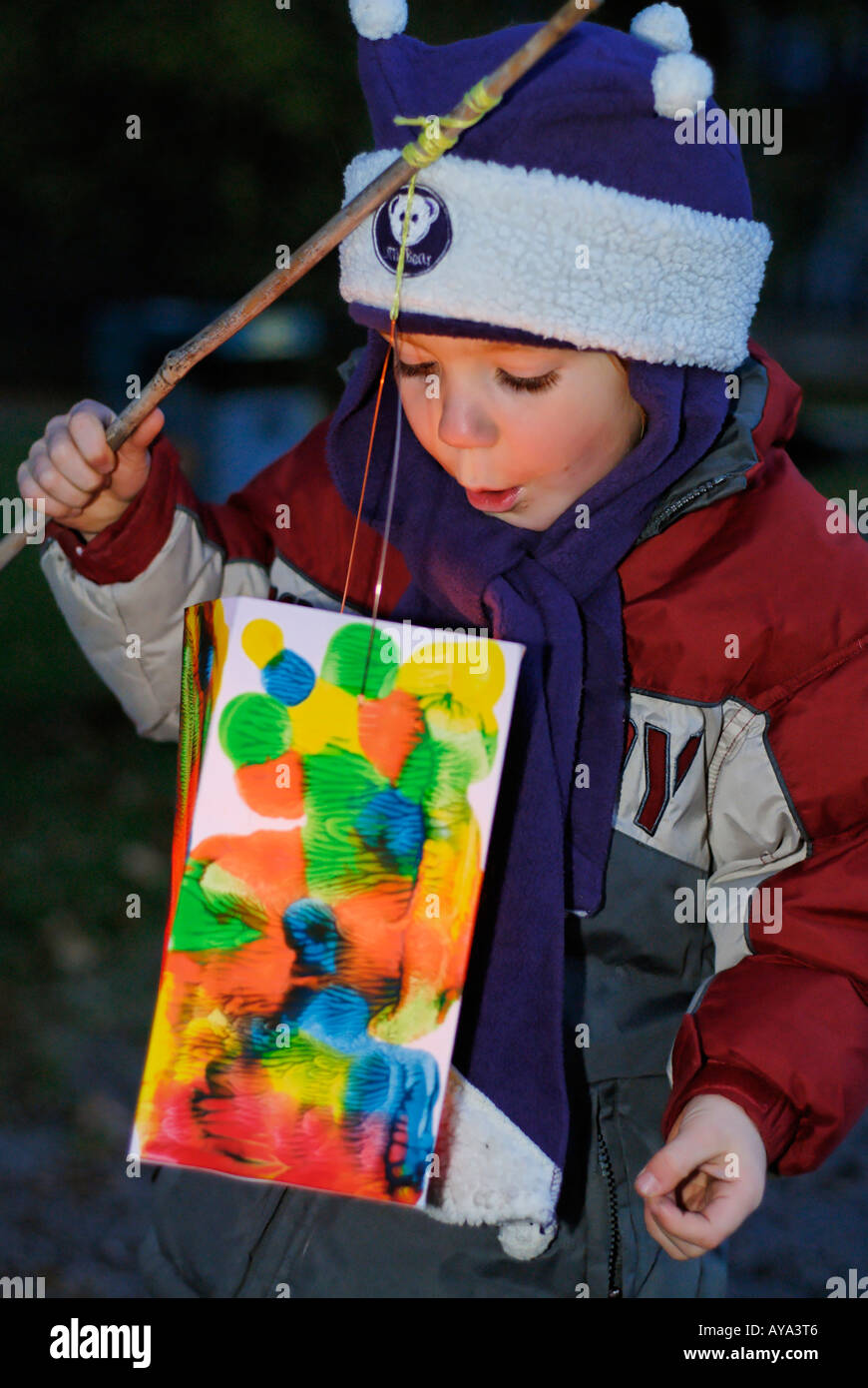 S. Martin Parade Kinder Festival Brauch in Autum Laternenumzug Stockfoto