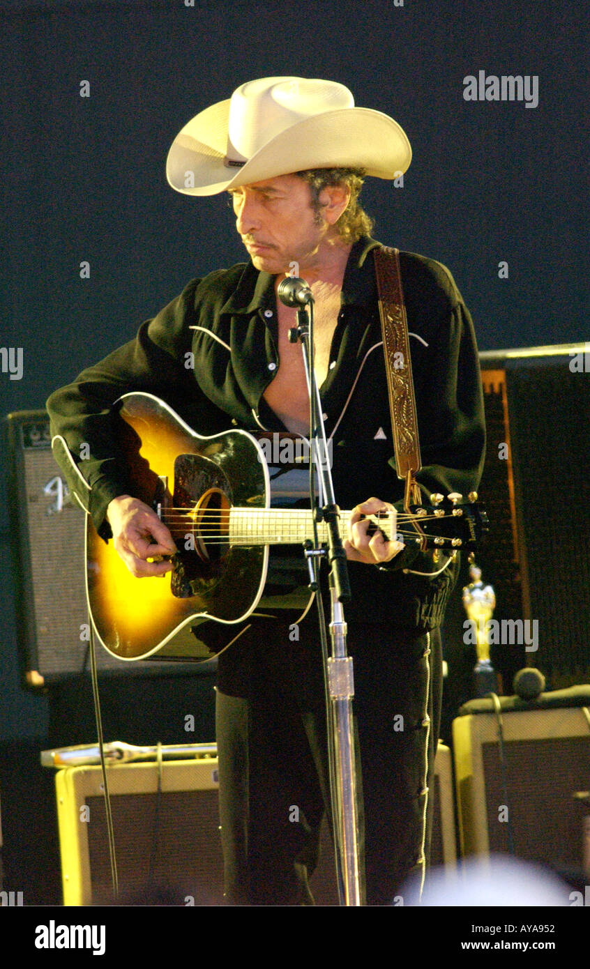 Southampton-NY 081902 Bob Dylan auf der All für das Meer-Konzert im Southampton College Gordon M Grant Foto Stockfoto