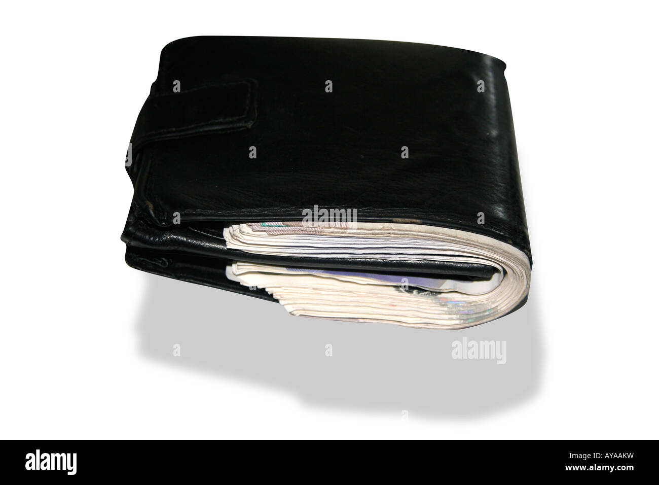 Brieftasche voller Geld Stockfoto