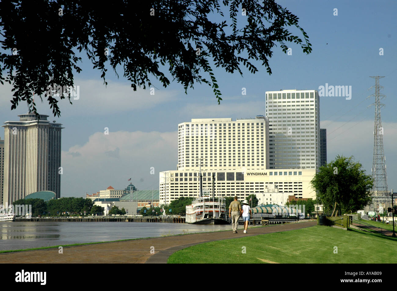New Orleans LA Louisiana Flusspromenade Stockfoto