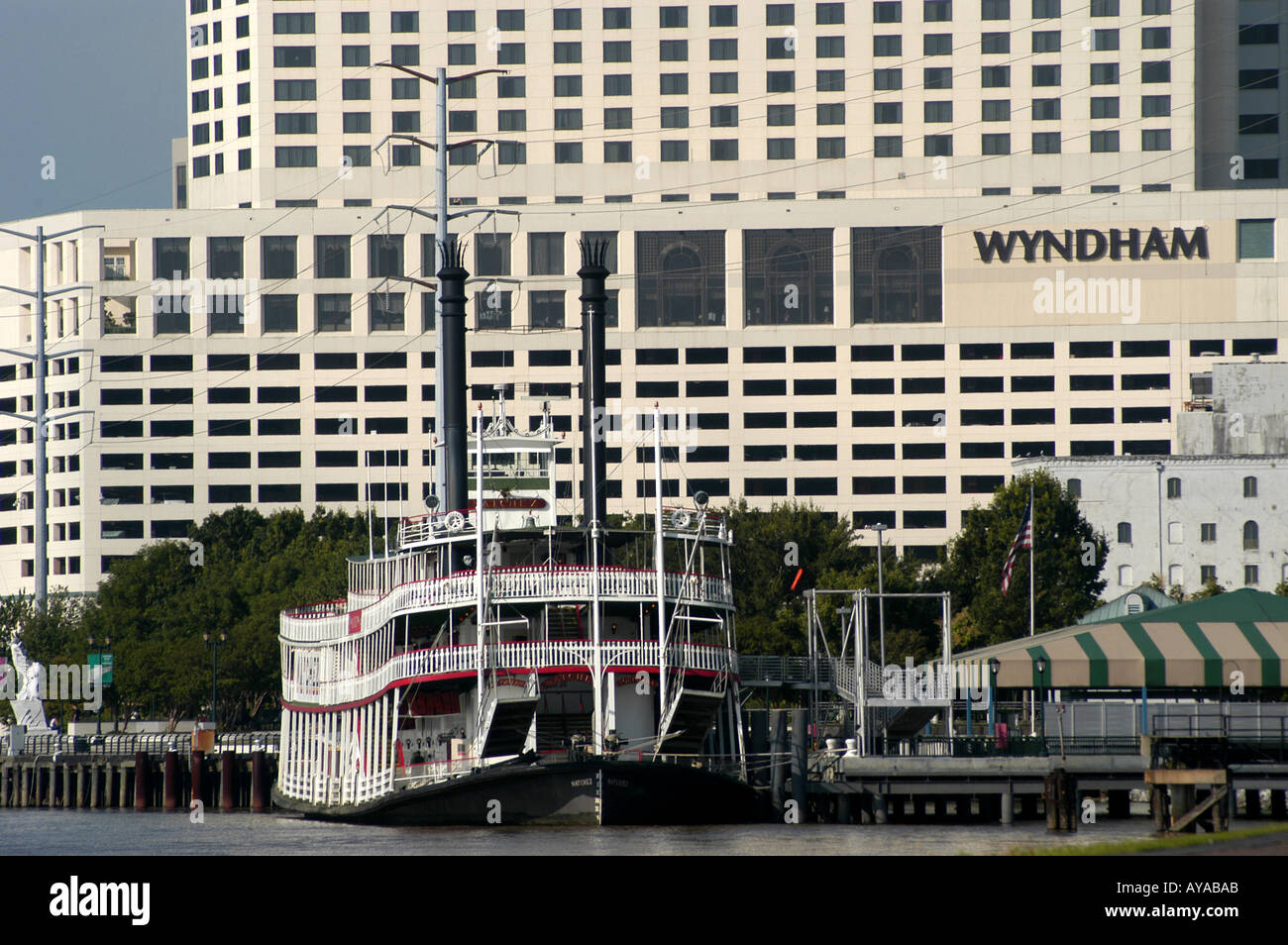 New Orleans LA Louisiana River Walk Steamboat Stockfoto