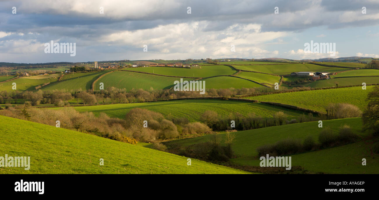 Hügelige Landschaft rund um Colebrooke, Devon Stockfoto