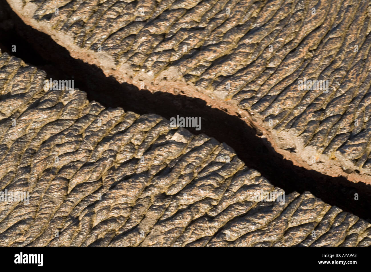 Zerklüftete Pahoehoe-Lava Sullivan Bay Santiago Insel Galapagos Ecuador Pazifik Südamerika Stockfoto